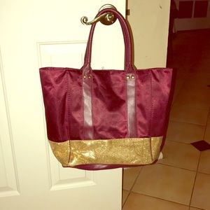 Red & Gold Glitter Tote Bag